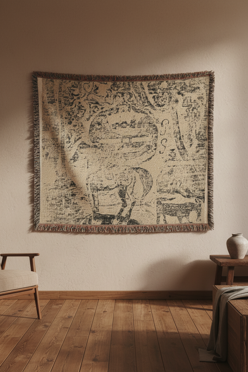 Horse, with Other Animals — Gauguin Tapestry Blanket
