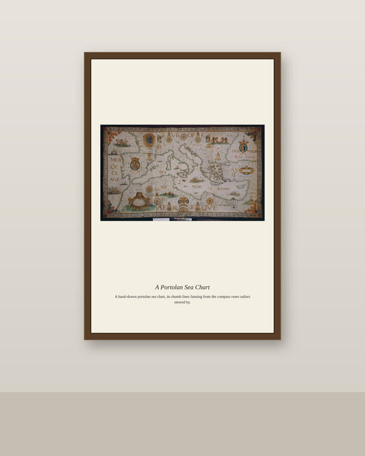 Jean Francois Roussin. De la Mer Mediterranee antique art print shown framed on a wall in a styled room