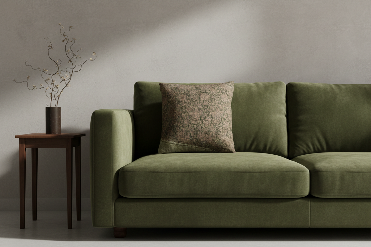 Lampas with Phoenixes amid Vines Pillow