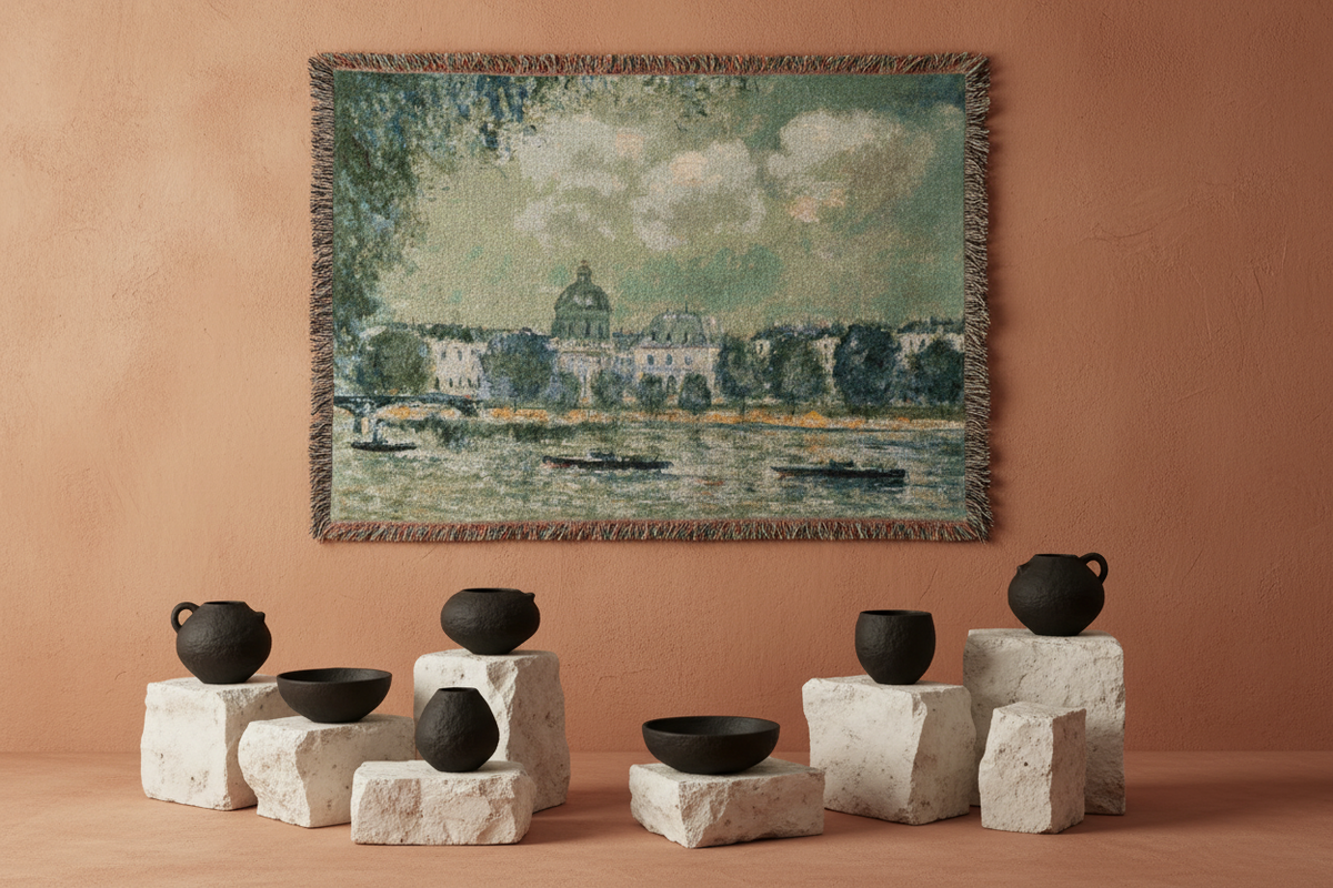 Landscape along the Seine — Sisley Tapestry Blanket
