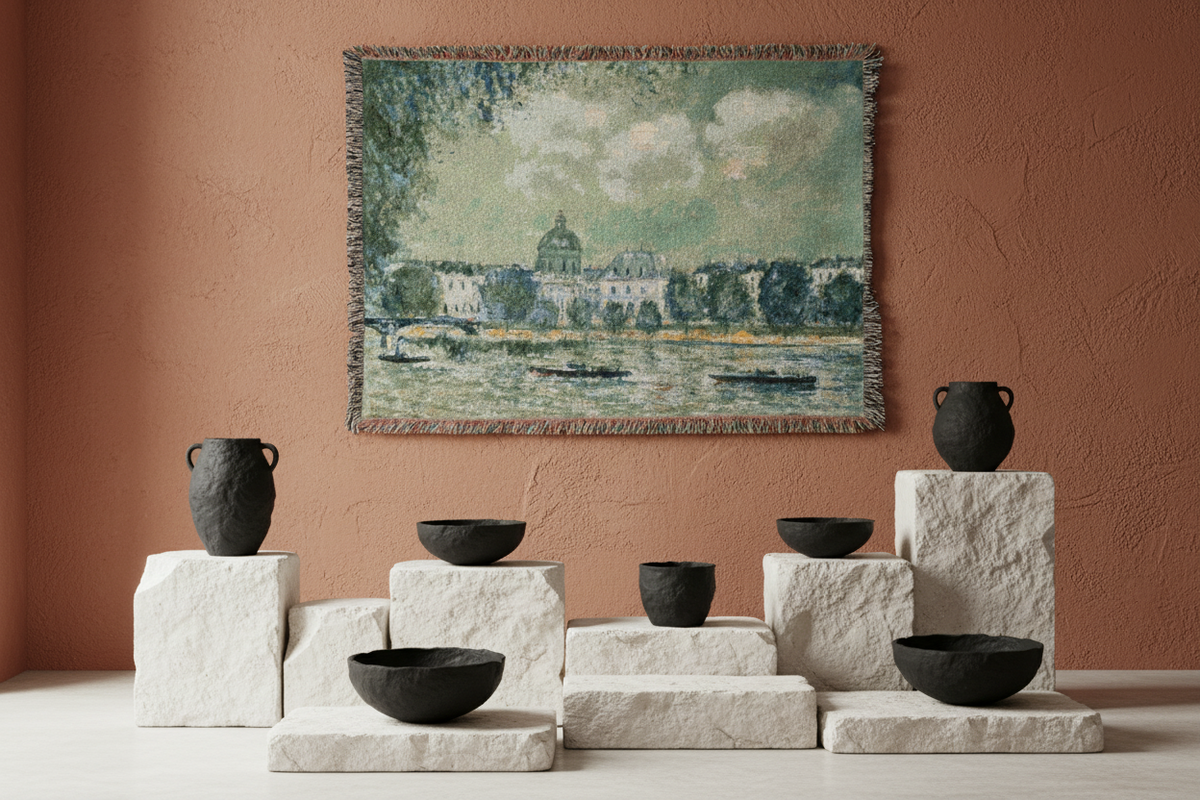 Landscape along the Seine — Sisley Tapestry Blanket