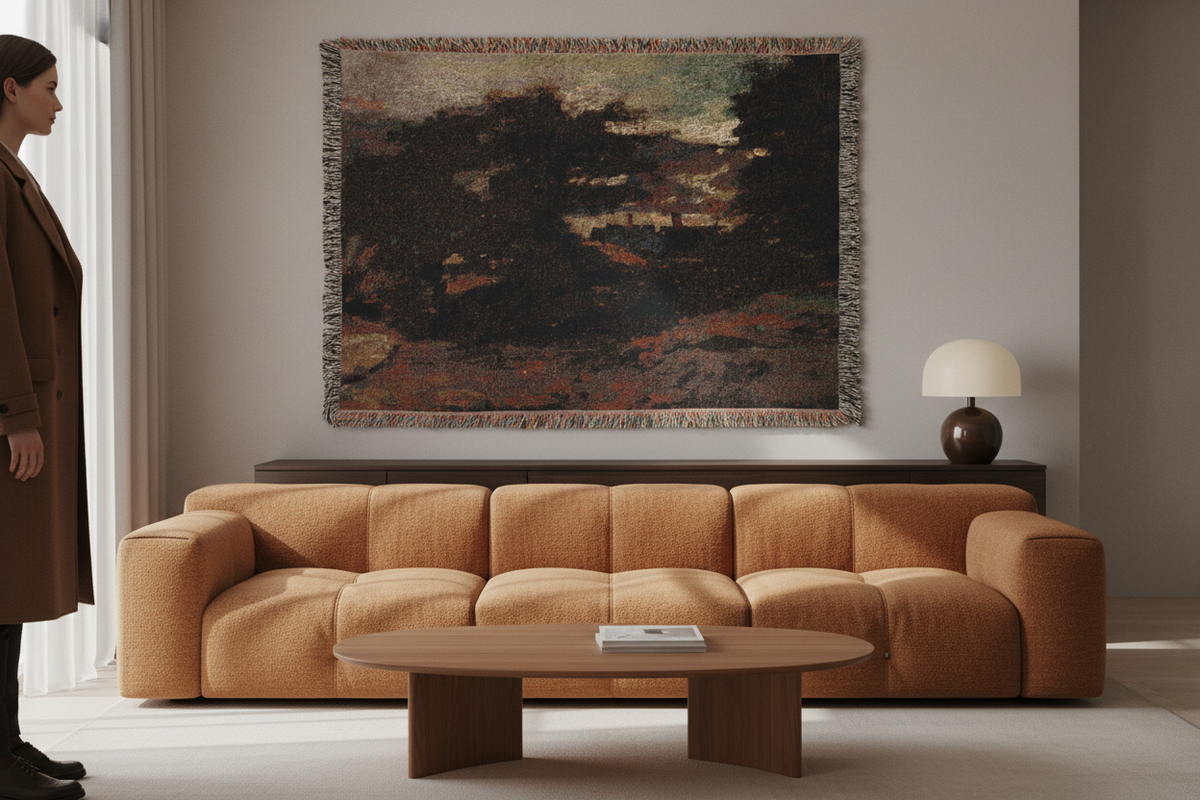 Landscape with Cottages — Constable Tapestry Blanket