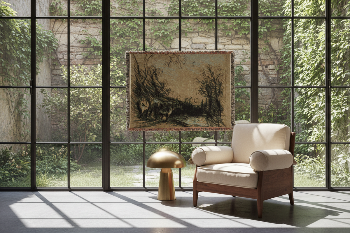 Landscape with Cows — Constable Tapestry Blanket