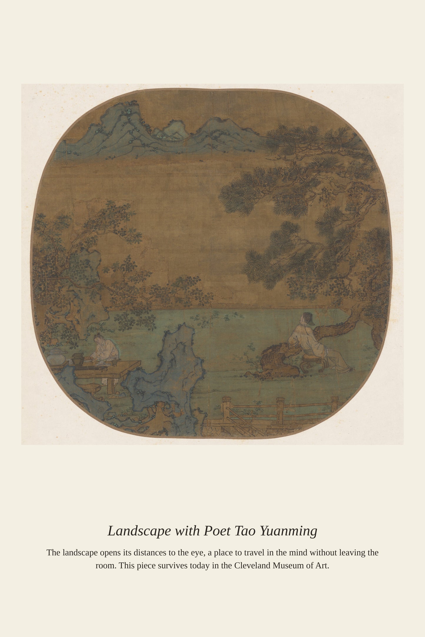 Landscape with Poet Tao Yuanming - Antique Landscape Print