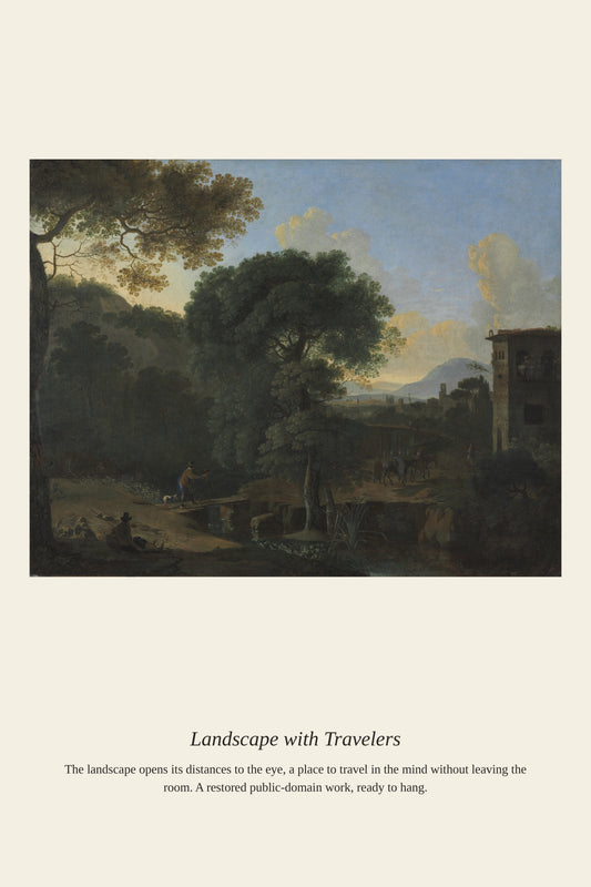 Landscape with Travelers (2) - Antique Landscape Print