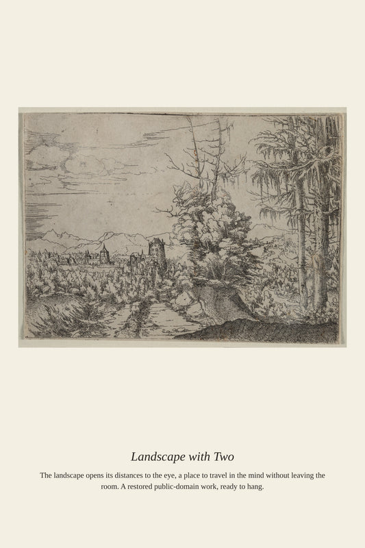 Landscape with Two - Antique Landscape Print