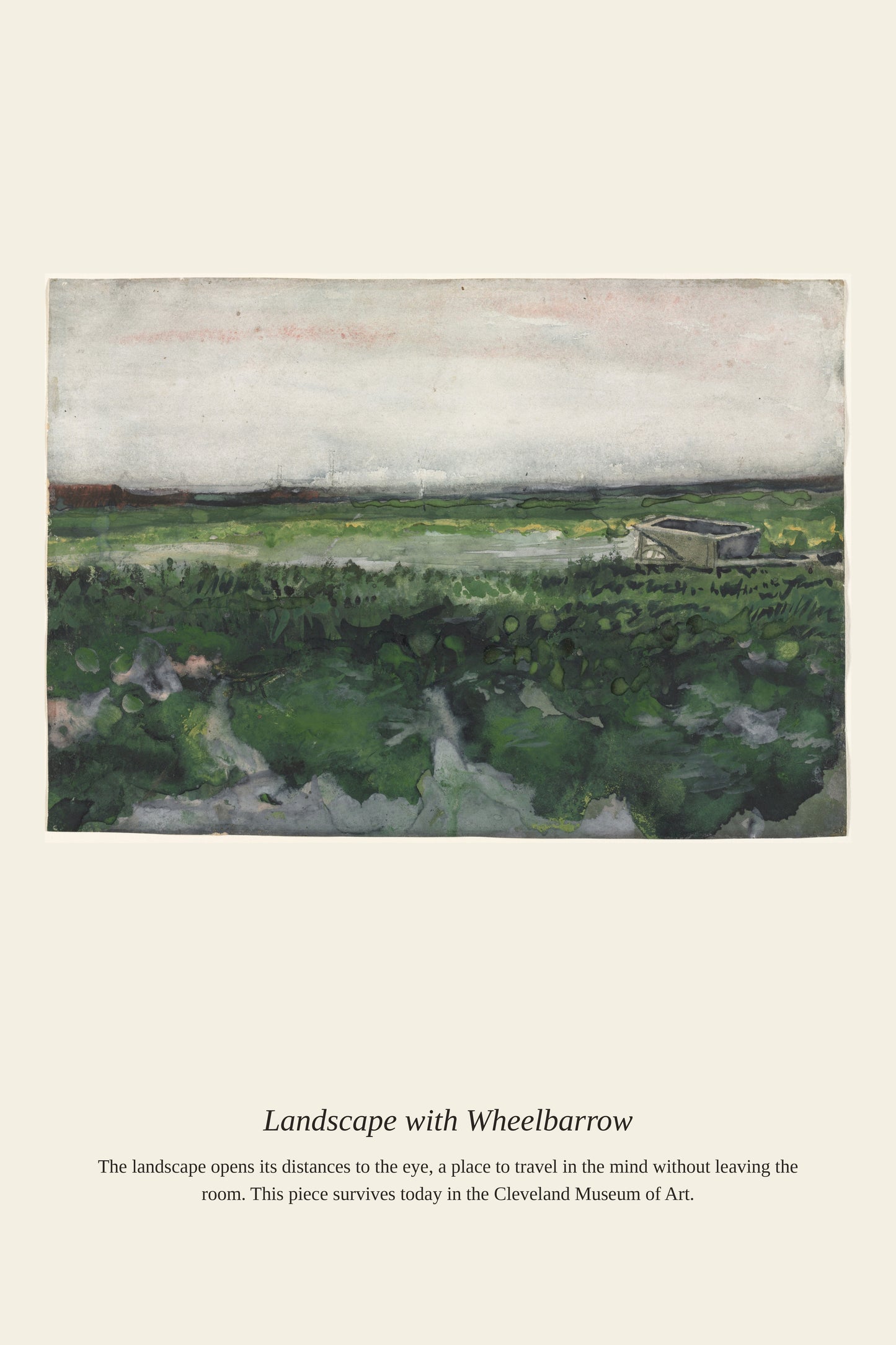 Landscape with Wheelbarrow - Antique Landscape Print