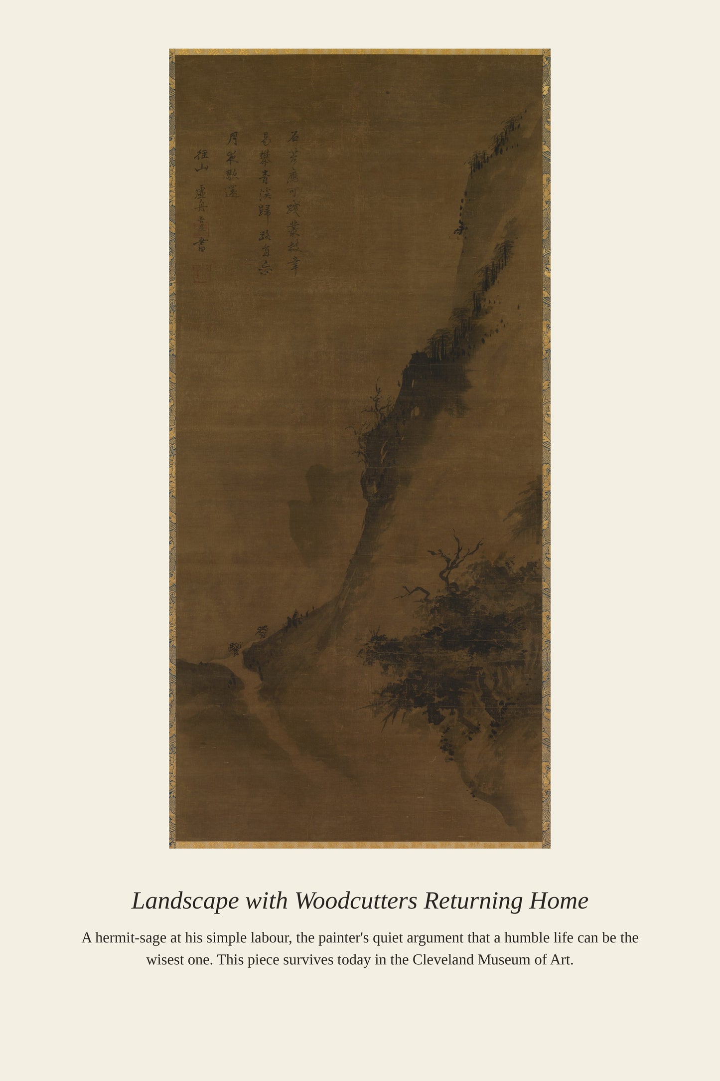 Landscape with Woodcutters Returning Home - Antique Landscape Print