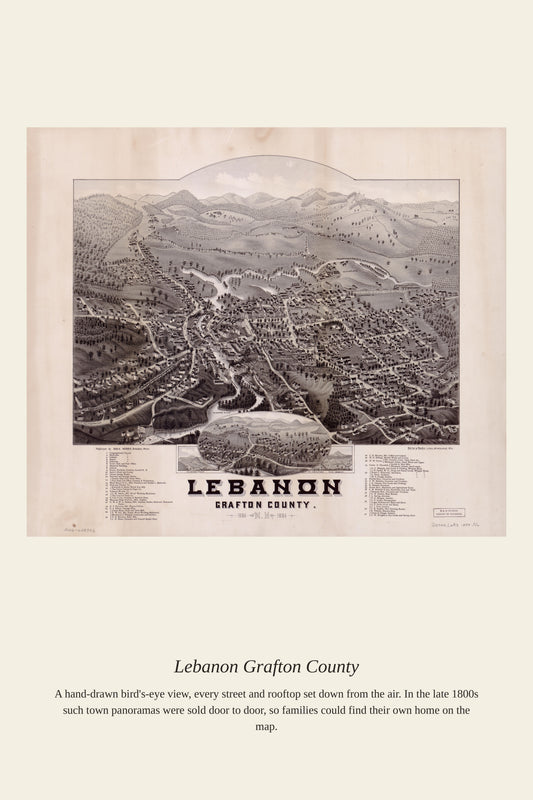 Lebanon Grafton County - Antique Map Print