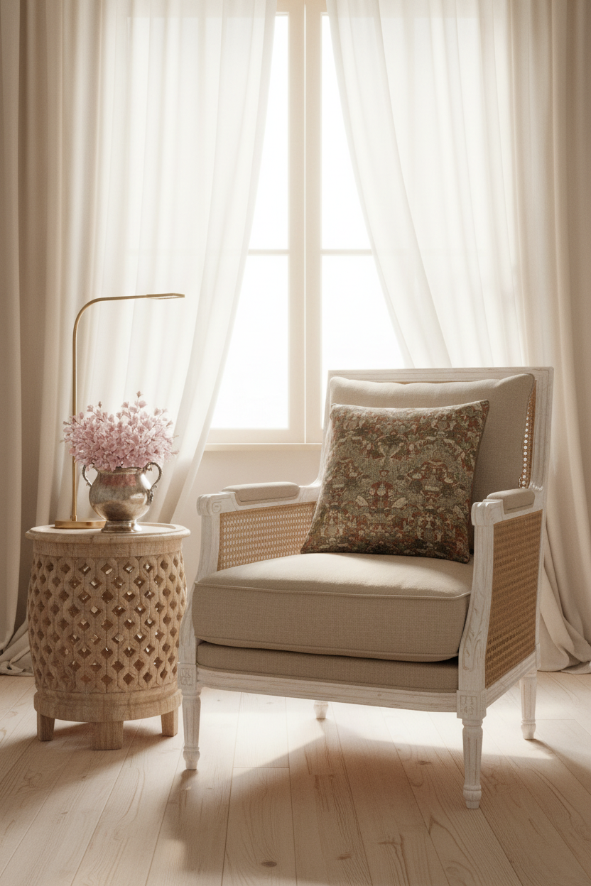 Length of Woven Silk Pillow