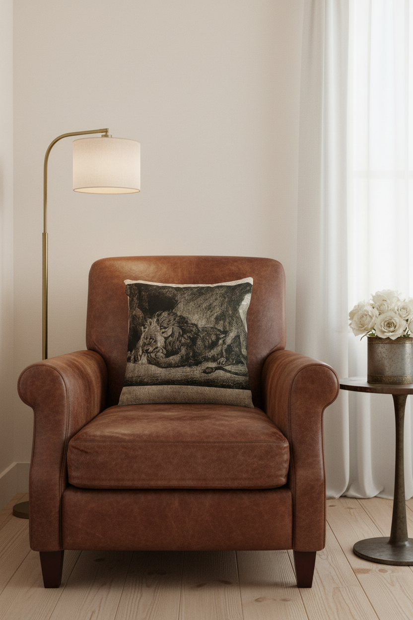 Lion of the Atlas Mountains — Delacroix Pillow