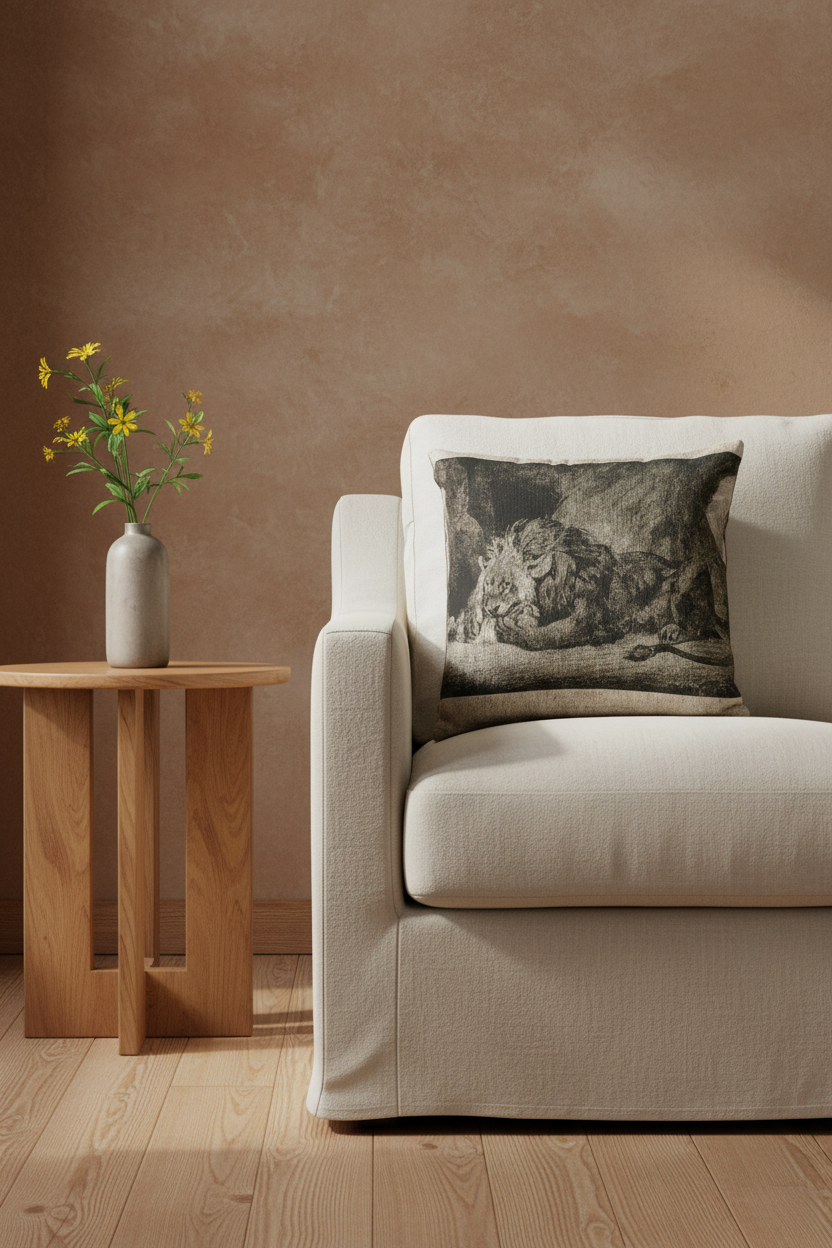 Lion of the Atlas Mountains — Delacroix Pillow