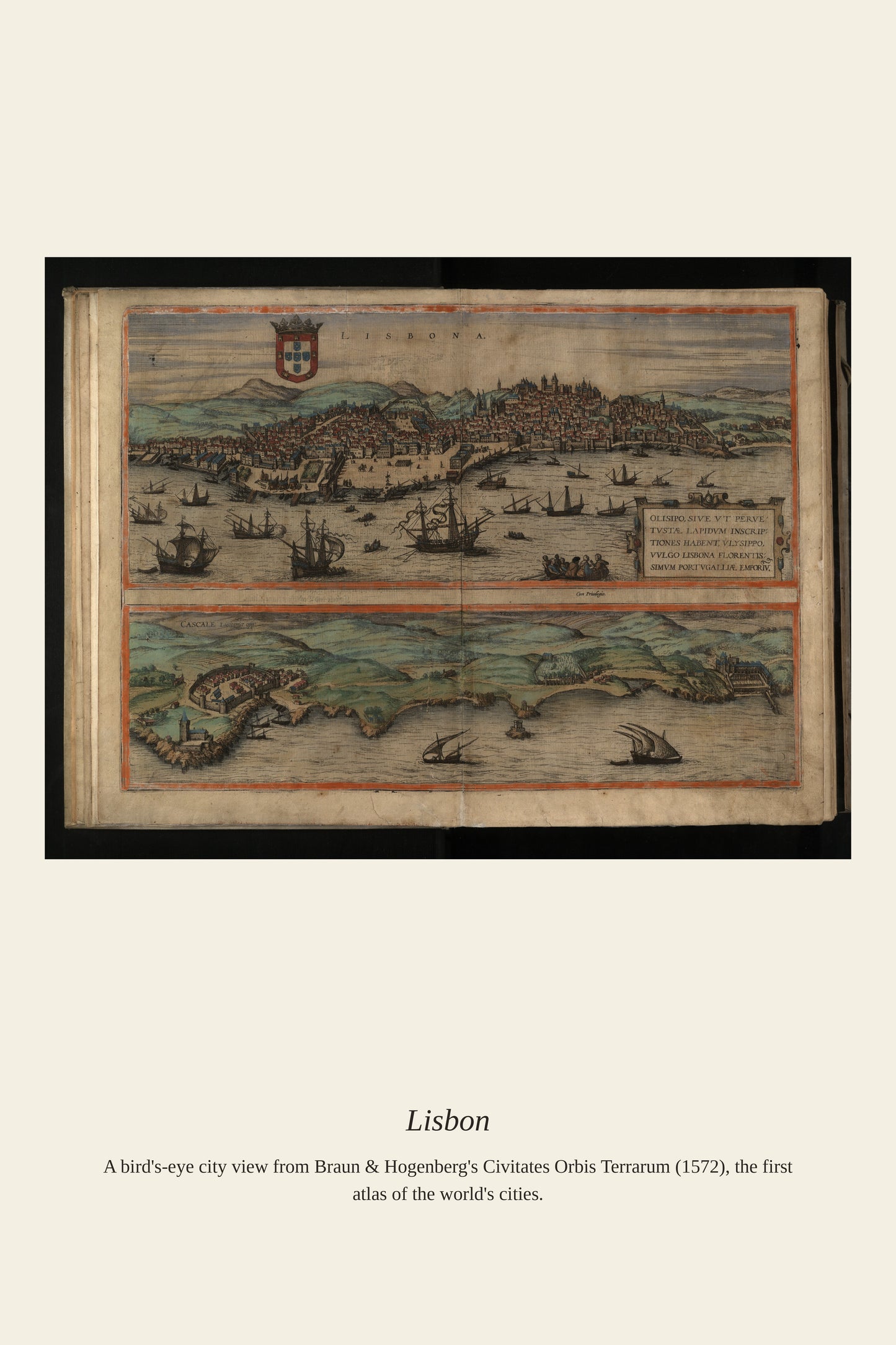 Lisbon - Antique City Map Print