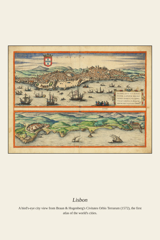 Lisbon (2) - Antique City Map Print