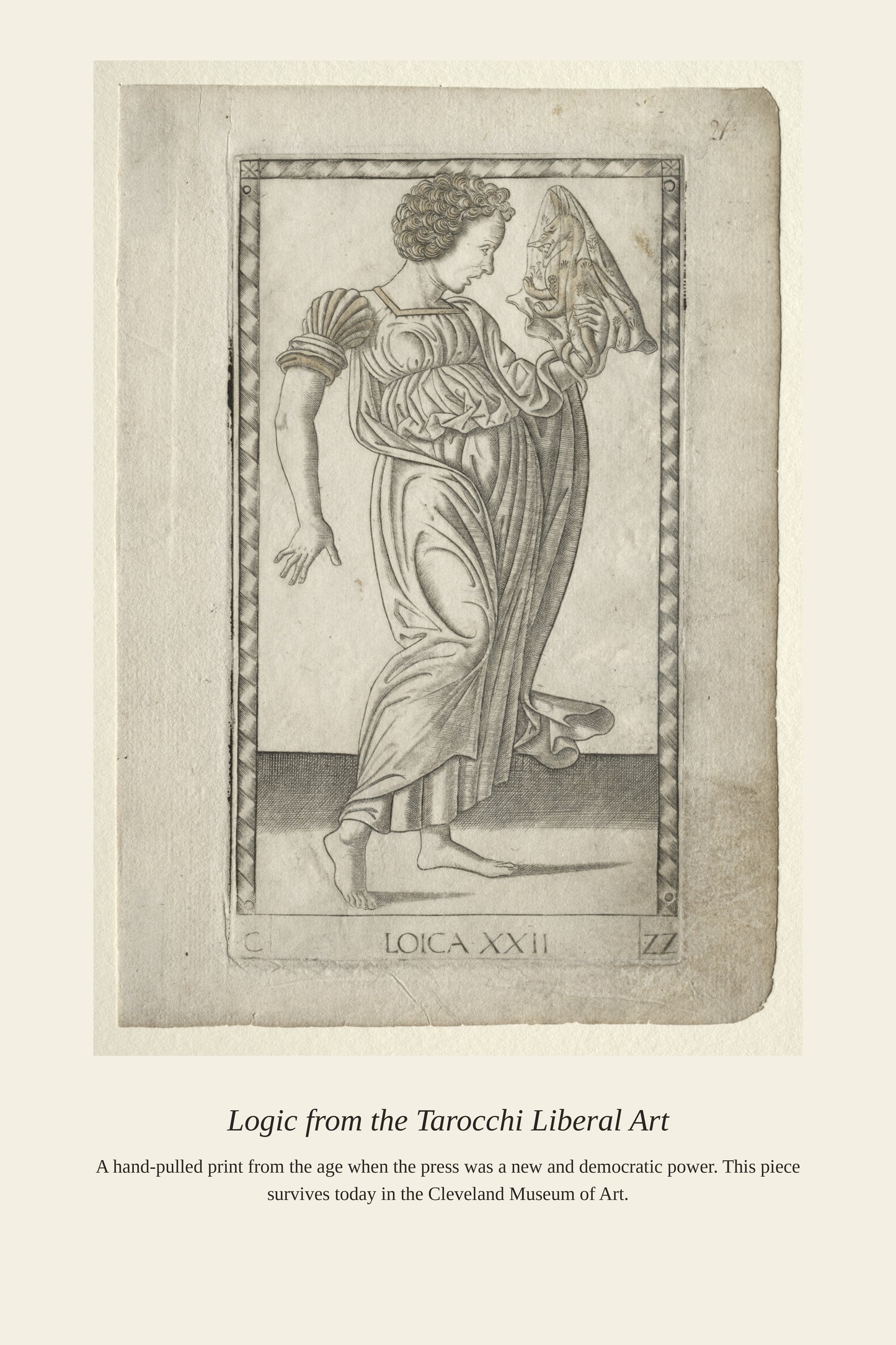 Logic, Mantegna Tarocchi - Antique Historical Print