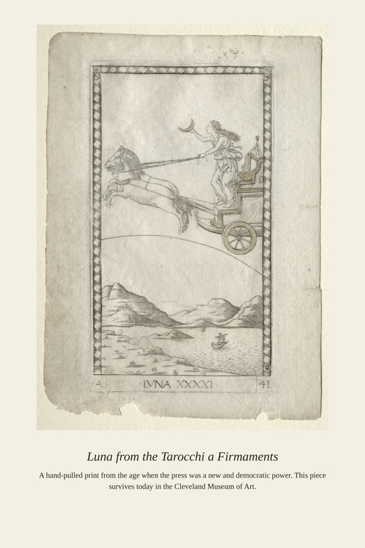 Luna, Mantegna Tarocchi - Antique Celestial Print