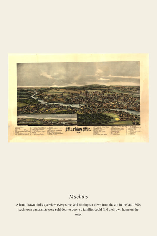 Machias - Antique Map Print