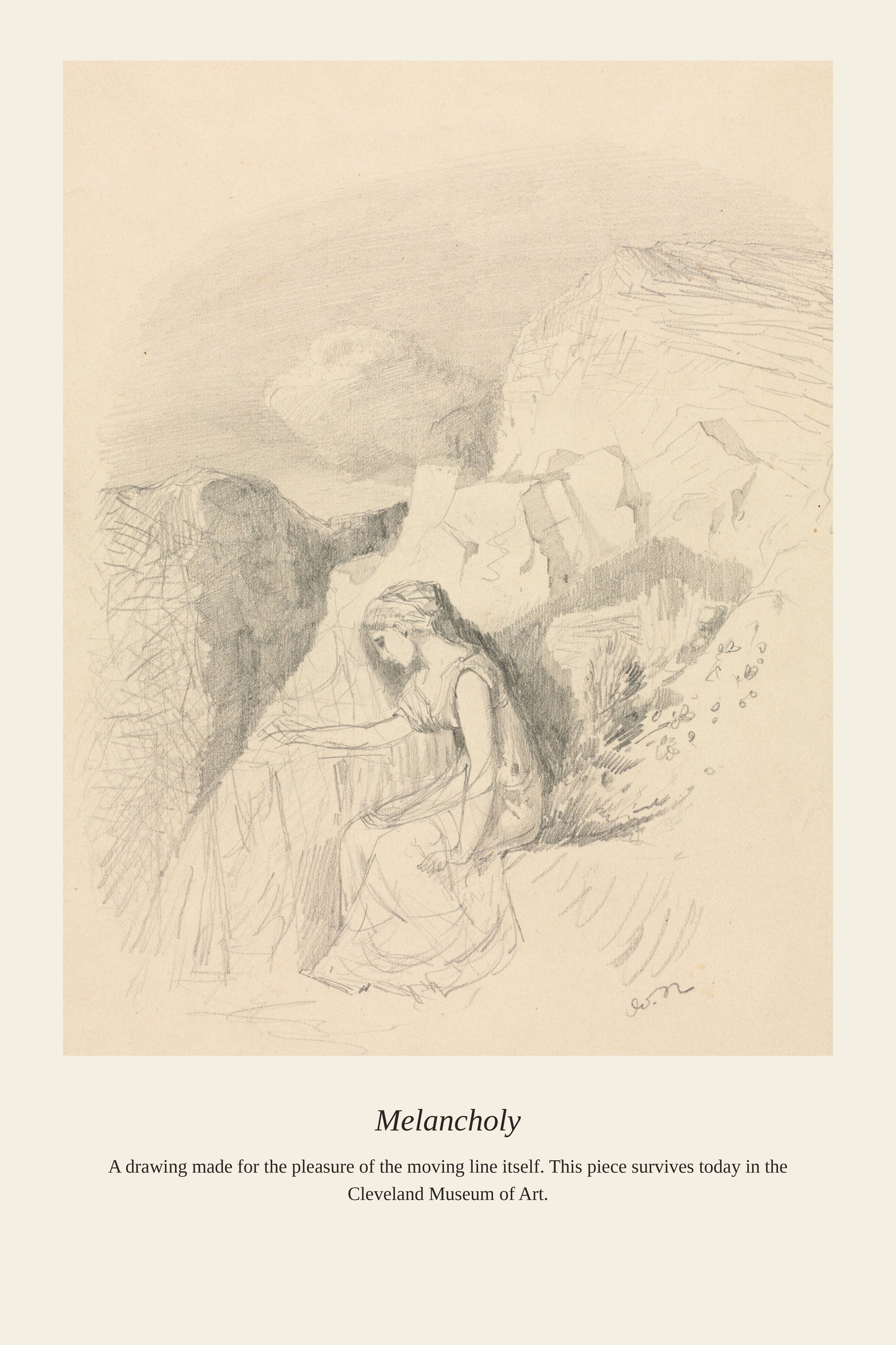 Melancholy - Antique Asian Art Print