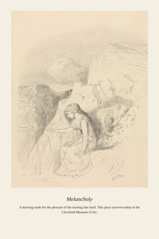 Melancholy - Antique Asian Art Print