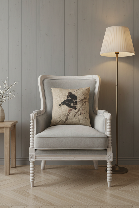 Mynah and Lotus Pillow