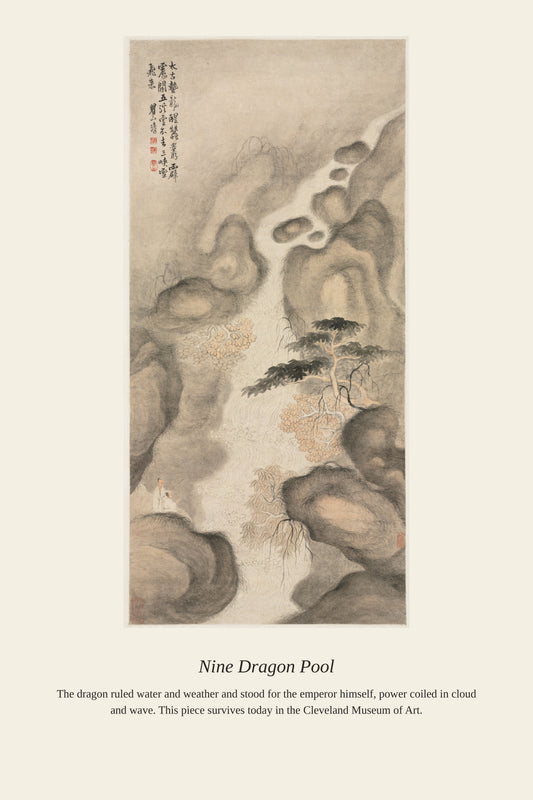 Nine Dragon Pool - Antique Asian Art Print