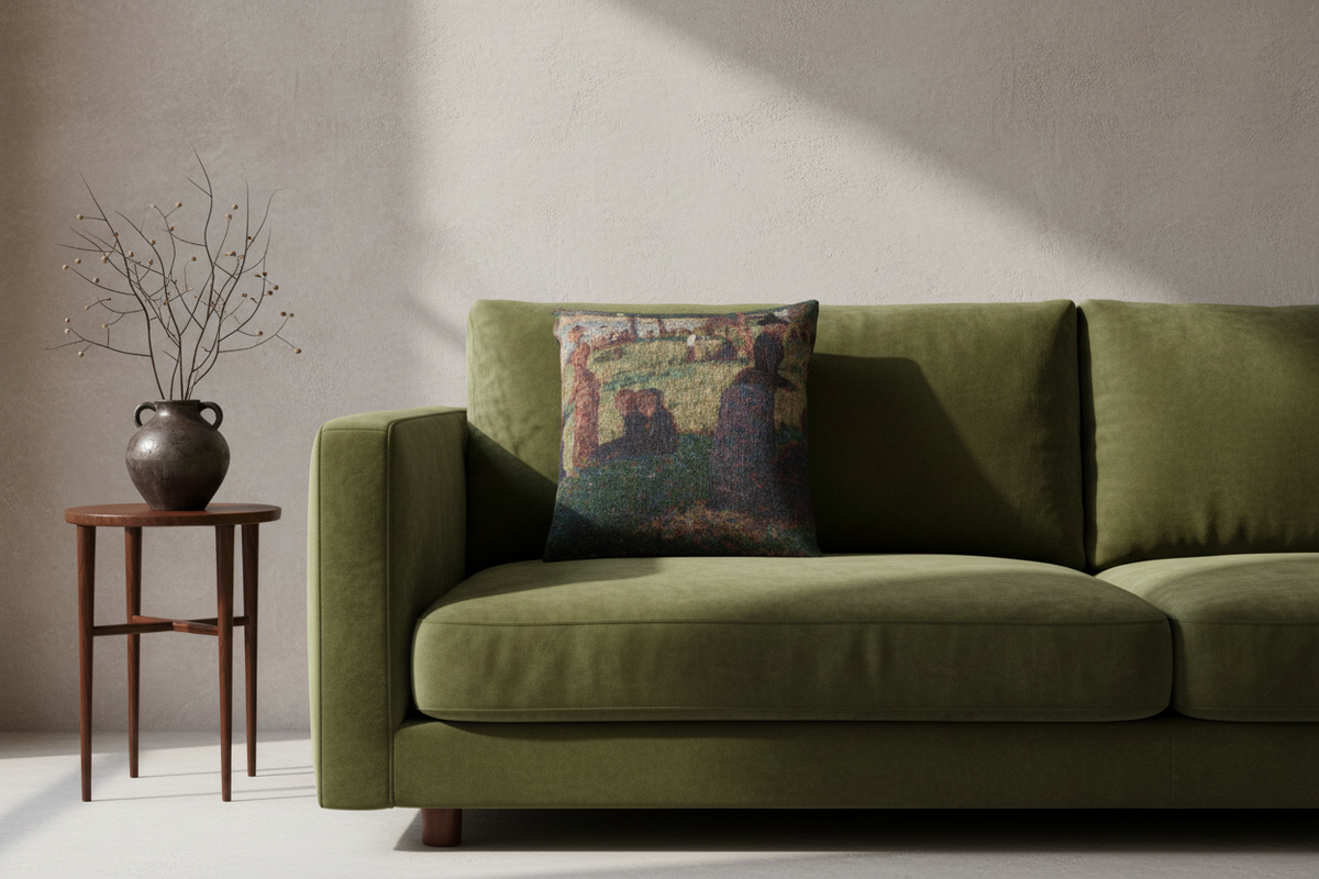 Oil Sketch for A Sunday on La Grande Jatte — Seurat Pillow