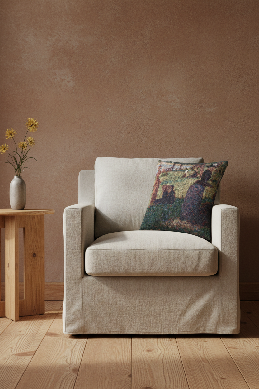 Oil Sketch for A Sunday on La Grande Jatte — Seurat Pillow