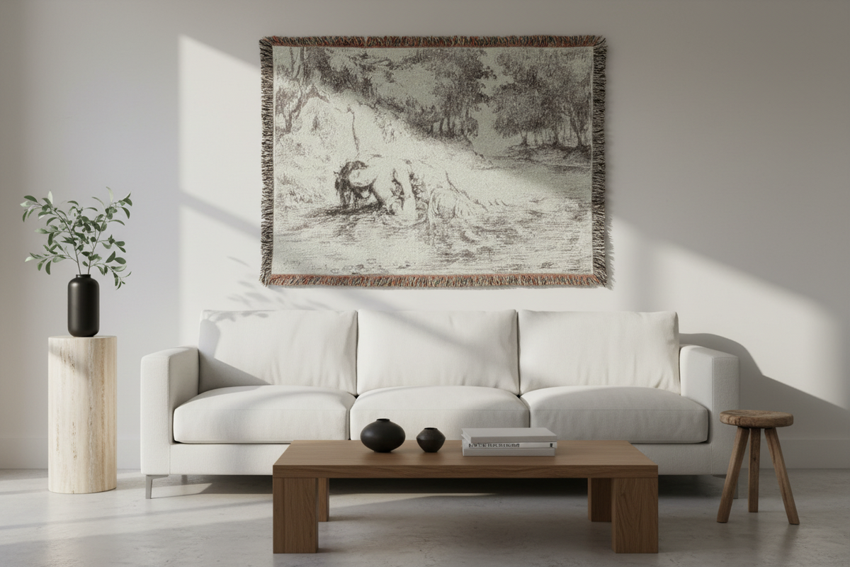 Ophelia's Death — Delacroix Tapestry Blanket