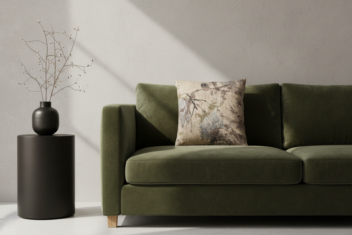 Paradise Flycatchers and Wisteria Pillow