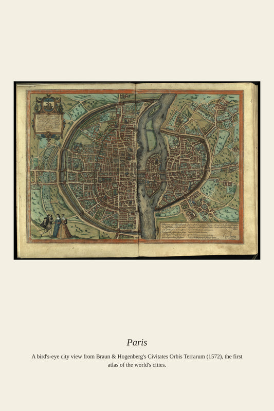 Paris - Antique City Map Print