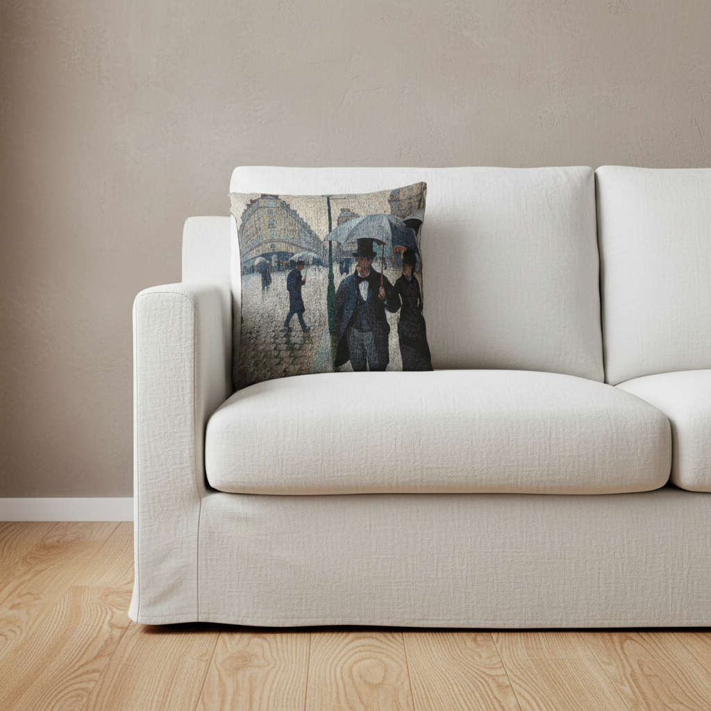 Paris Street; Rainy Day — Caillebotte Pillow