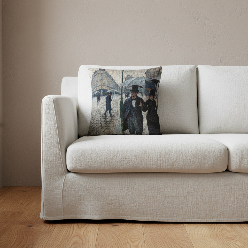Paris Street; Rainy Day — Caillebotte Pillow