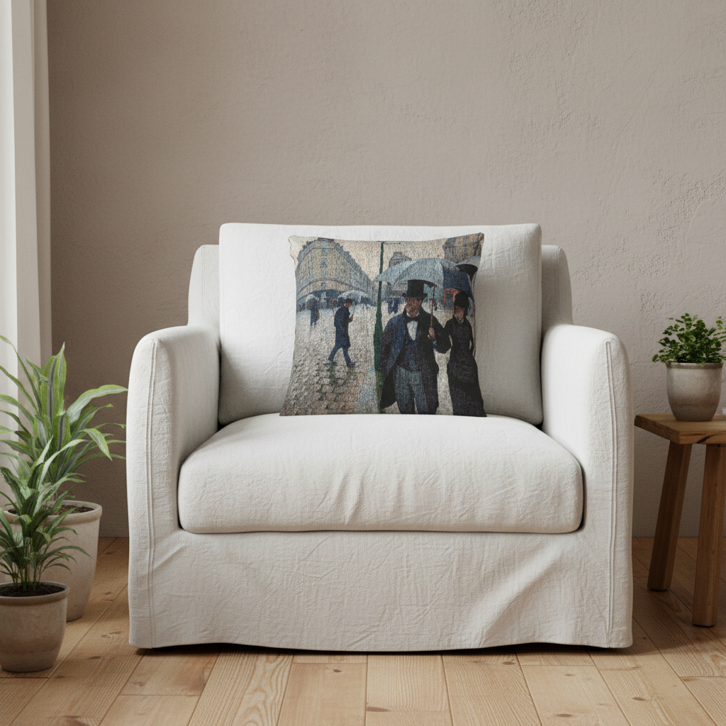 Paris Street; Rainy Day — Caillebotte Pillow