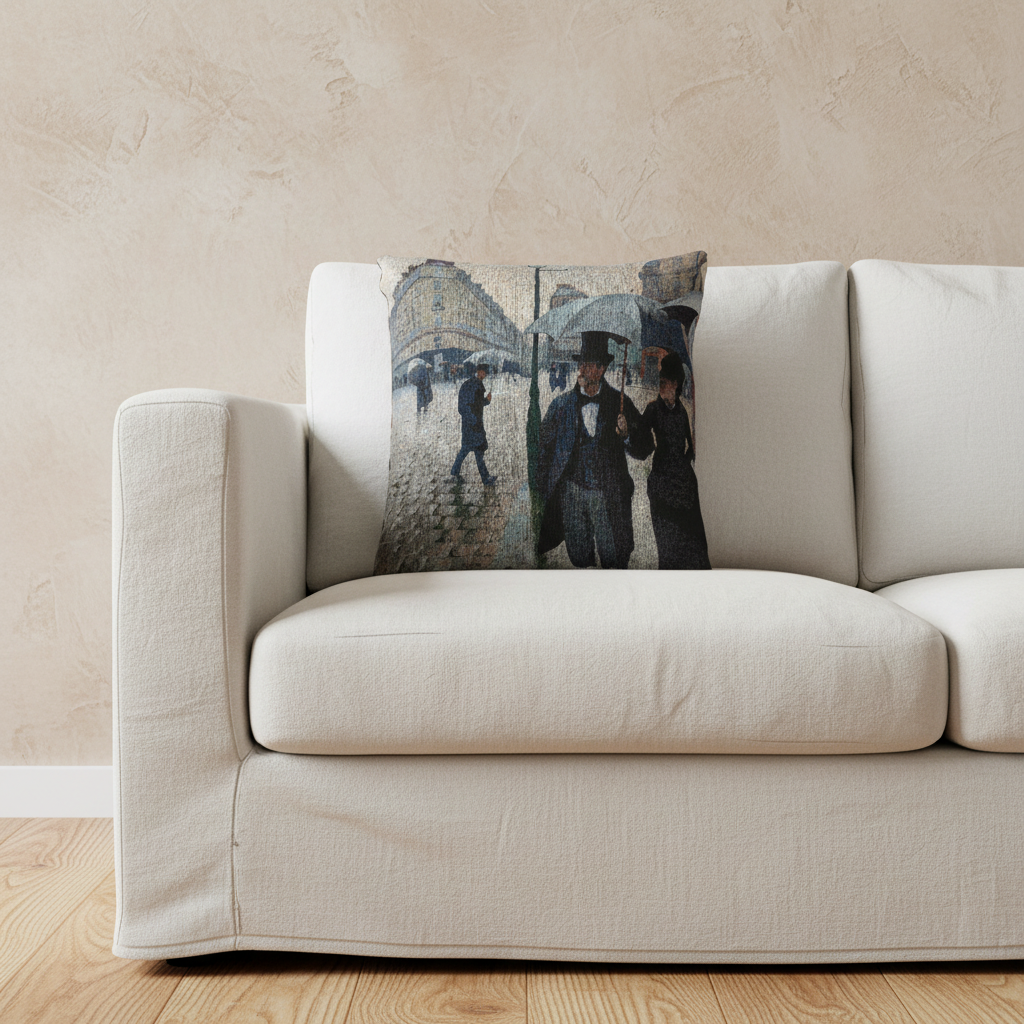 Paris Street; Rainy Day — Caillebotte Pillow