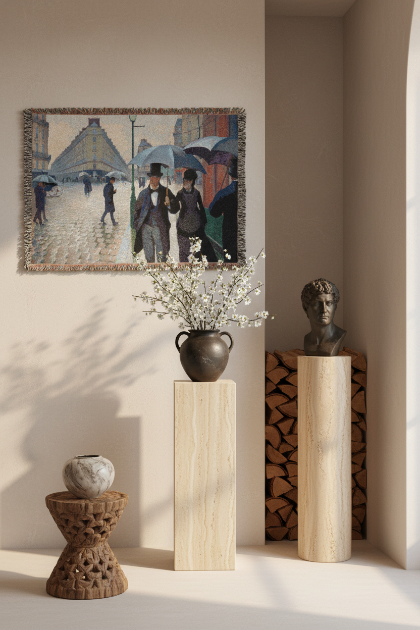 Paris Street; Rainy Day — Caillebotte Tapestry Blanket