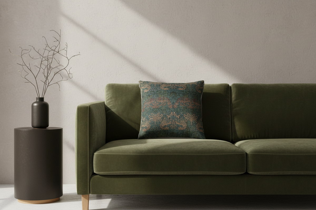 Peacock and Dragon Pillow