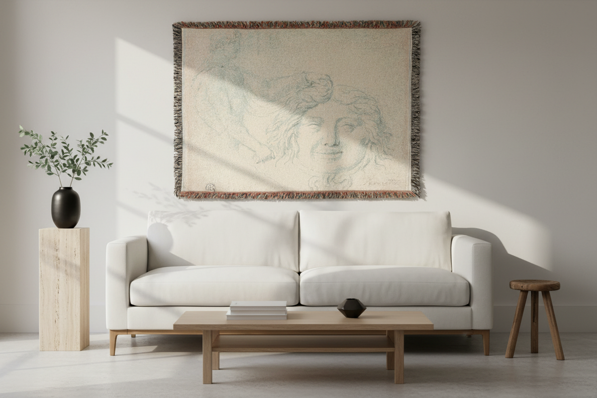 Perseus and the Gorgon's Head (style of David) Tapestry Blanket