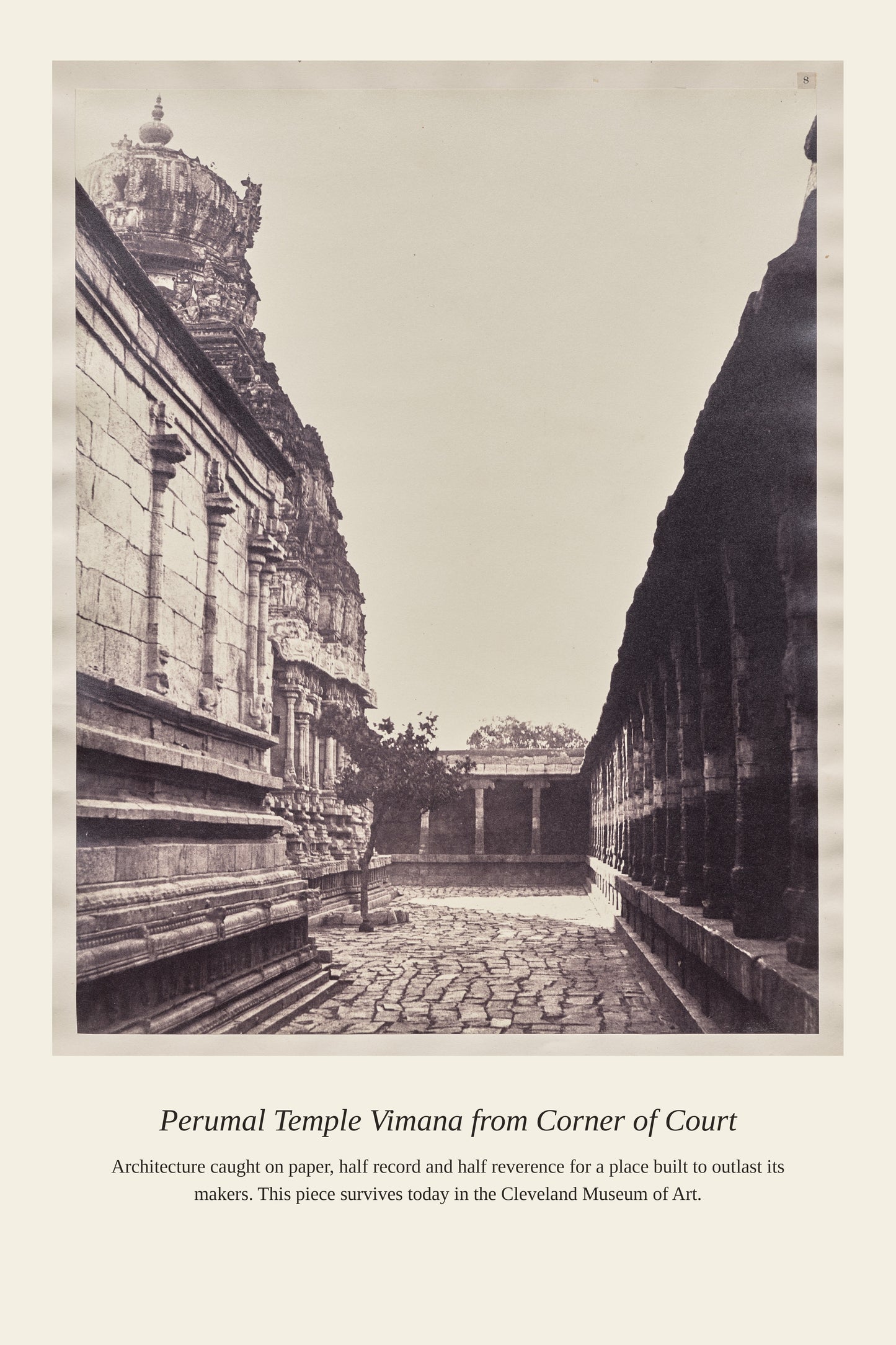 Perumal Temple Vimana from Corner - Antique Architectural Print
