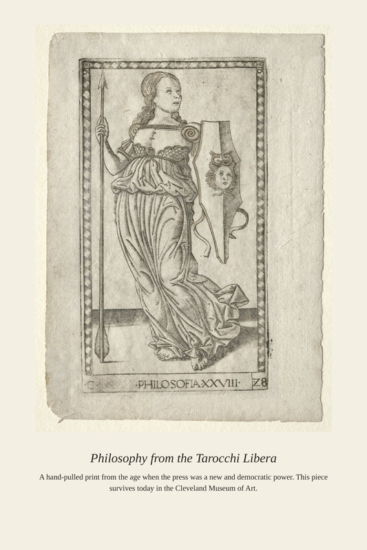 Philosophy, Mantegna Tarocchi - Antique Historical Print
