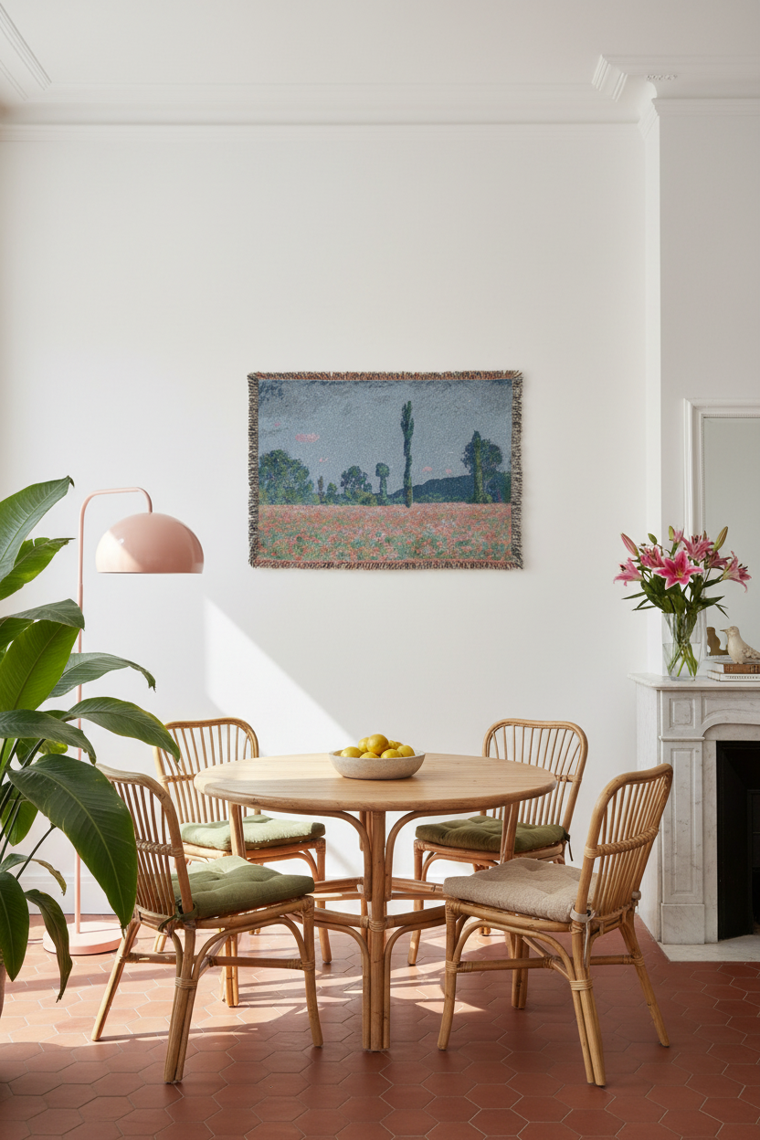 Poppy Field (Giverny) — Monet Tapestry Blanket