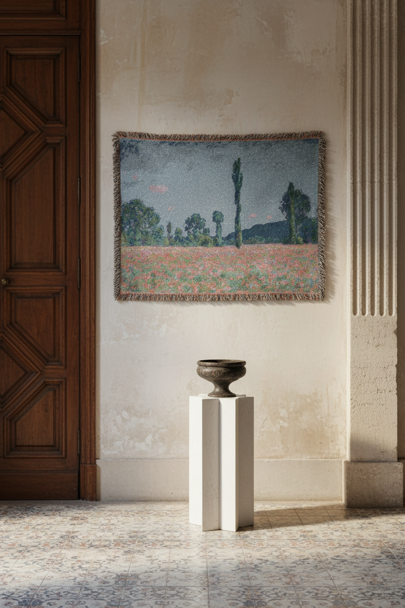 Poppy Field (Giverny) — Monet Tapestry Blanket