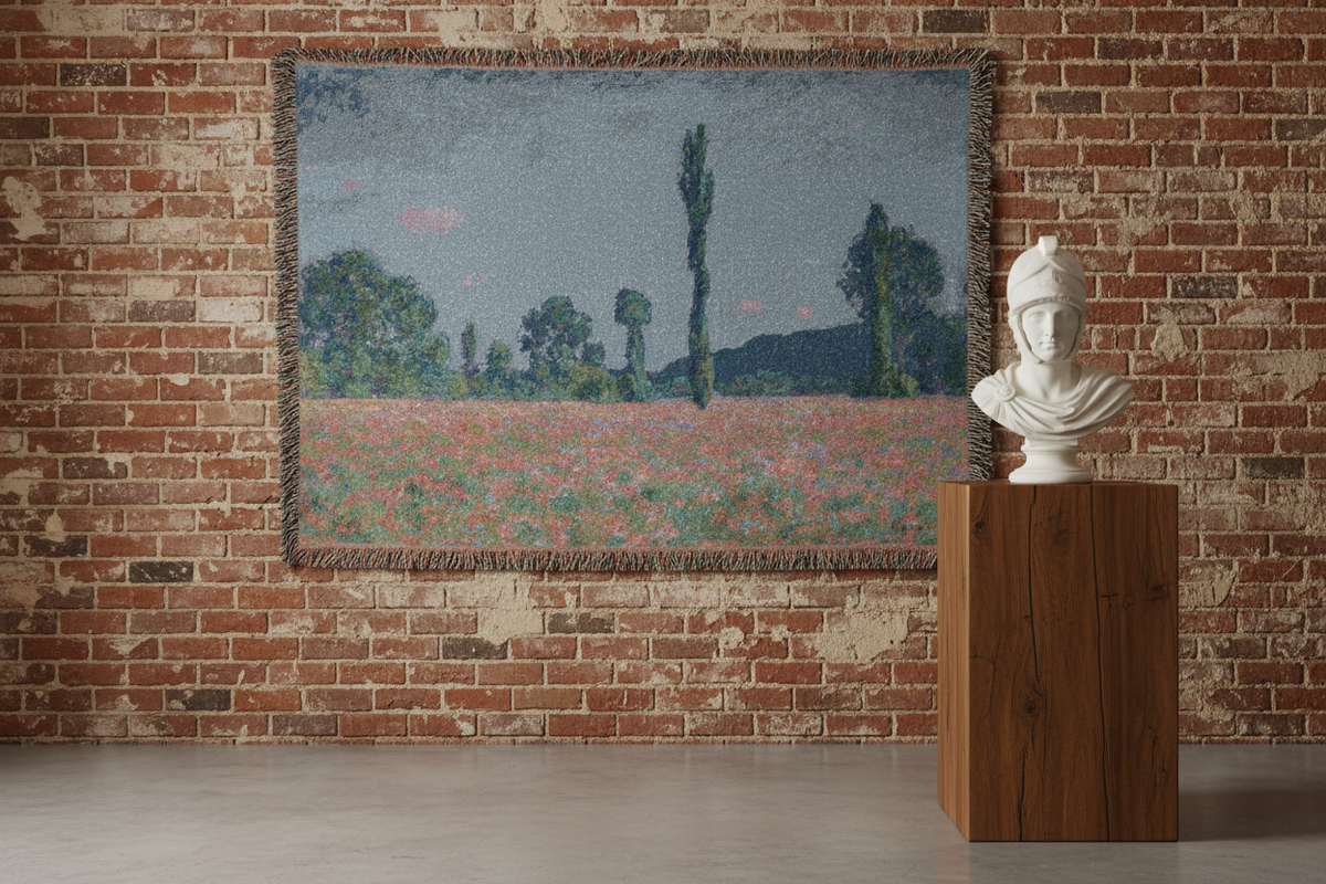 Poppy Field (Giverny) — Monet Tapestry Blanket