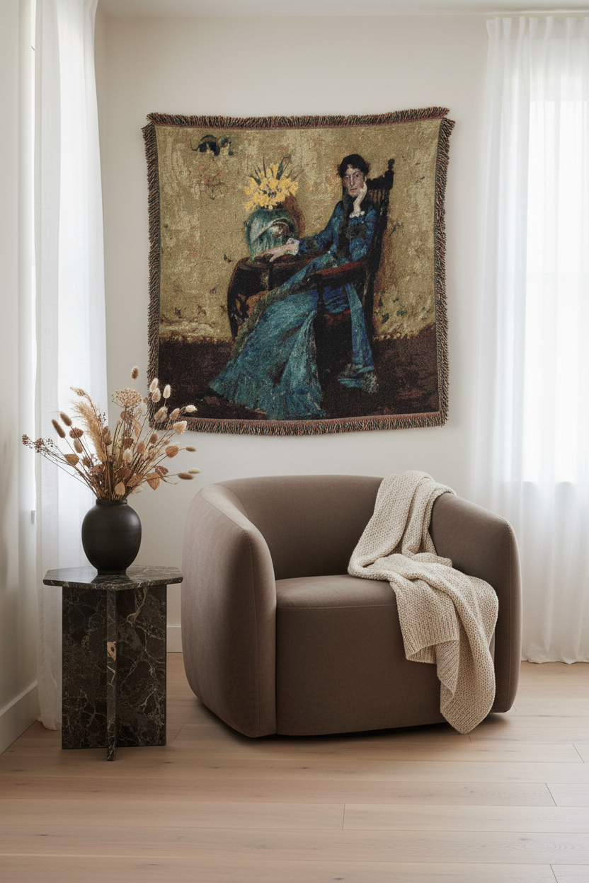 Portrait of Dora Wheeler Tapestry Blanket