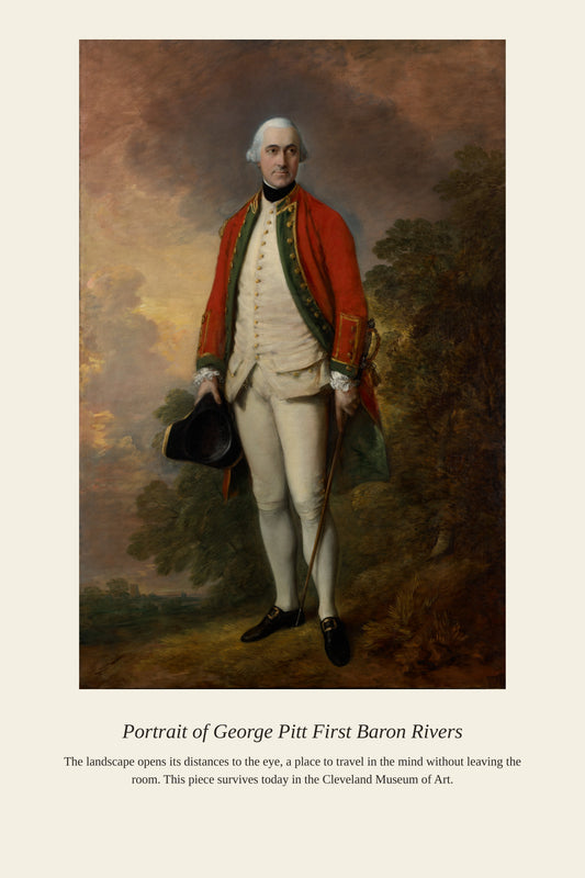 Portrait of George Pitt First Baron Rivers - Antique Portrait Print