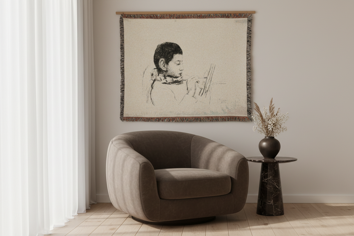 Portrait of Lucien Pissarro — Pissarro Tapestry Blanket