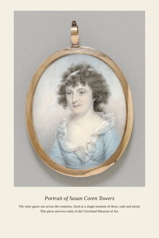 Portrait of Susan Coren Towers - Antique Architectural Print