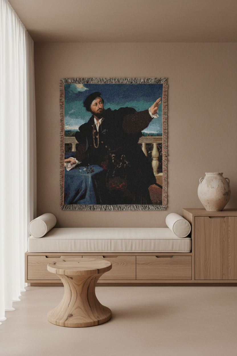 Portrait of a Man, Possibly Girolamo Rosati Tapestry Blanket