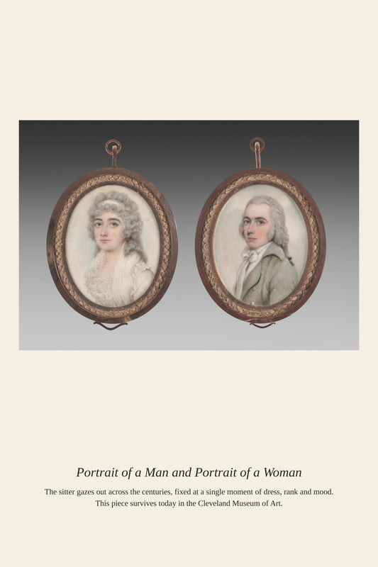 Portrait of a Man and Portrait of a Woman - Antique Portrait Print