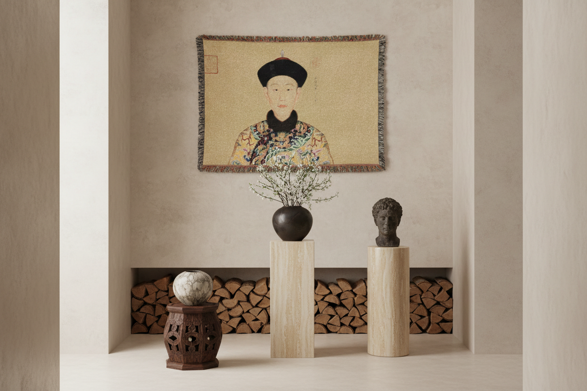 Portraits of the Qianlong Emperor Tapestry Blanket