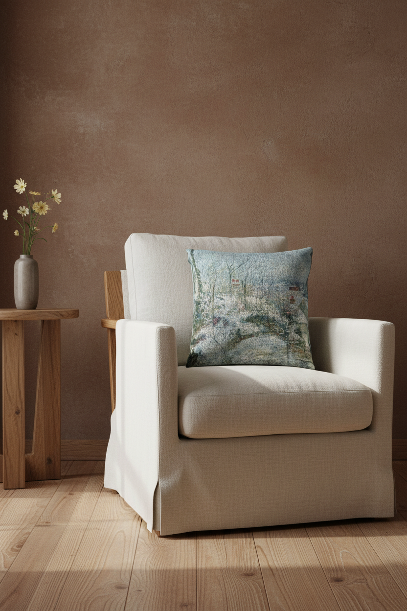 Rabbit Warren at Pontoise, Snow — Pissarro Pillow